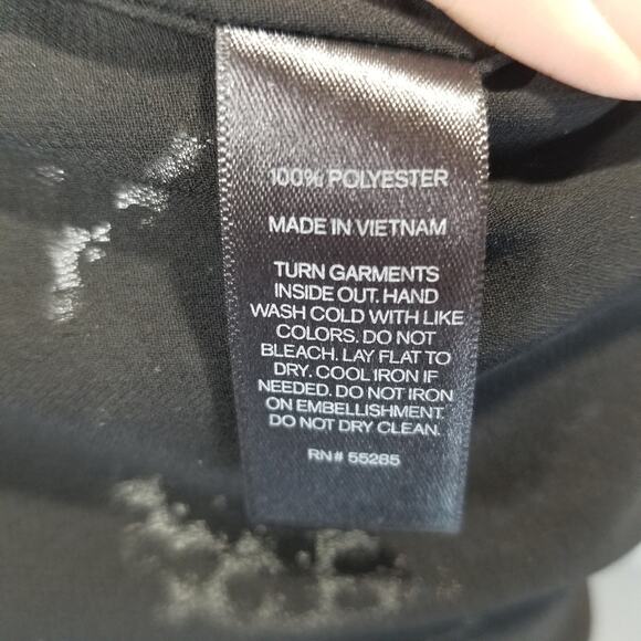 NWT Express Black Sequined Tank Top Size XS - Picture 5 of 9